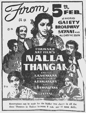 Nalla Thangal (1955) movie poster download